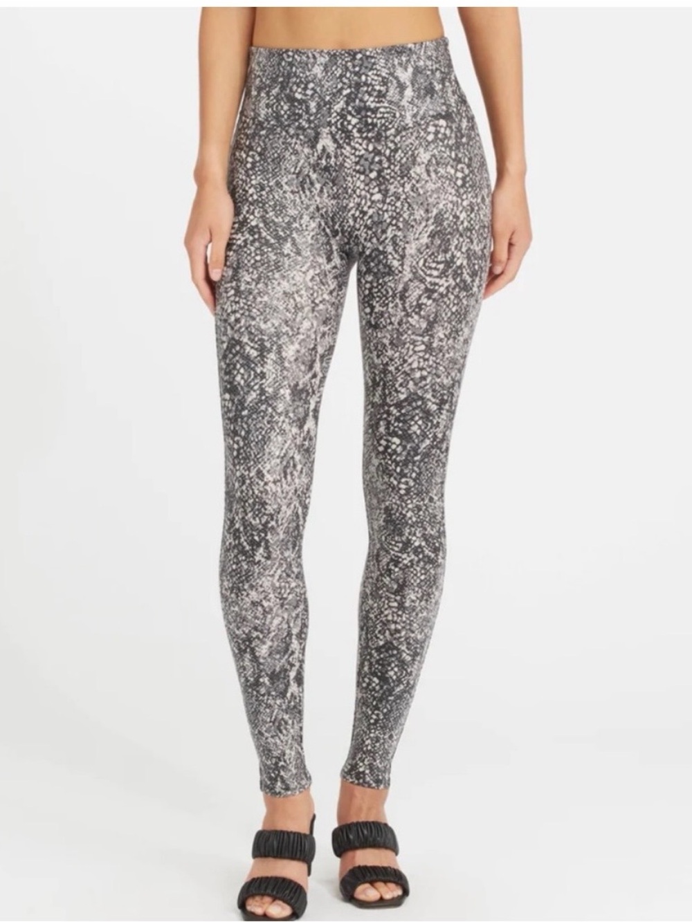 SPANX Gray Snake-Print High-Rise Leggings